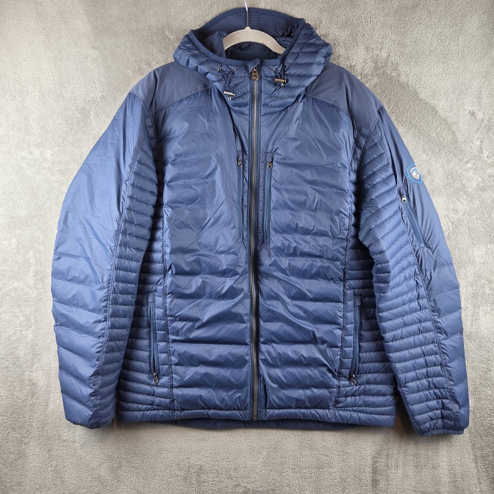 Kuhl Spyfire Lightweight Goose Down Puffer Jacket Navy Blue Men's XL Projekt